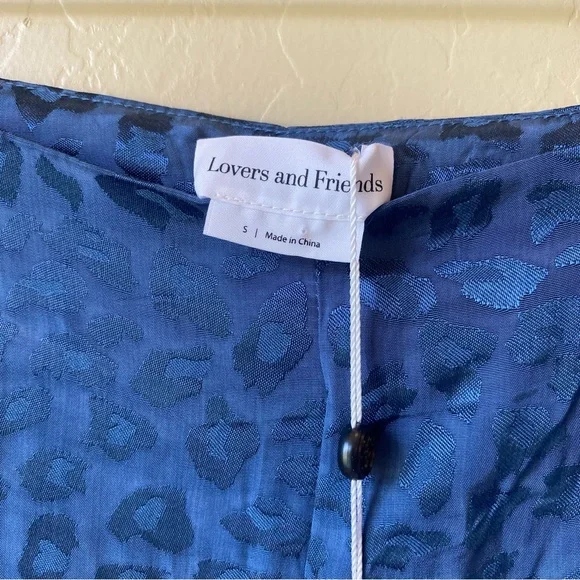 Lovers + Friends Regina Jacquard Leopard Pant in Blue NWT - Picture 8 of 14